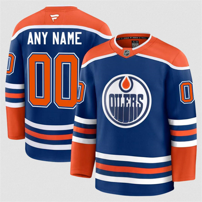 Men's Royal Edmonton Oilers ACTIVE PLAYER Custom 2024-25 Home Stitched Hockey Jersey